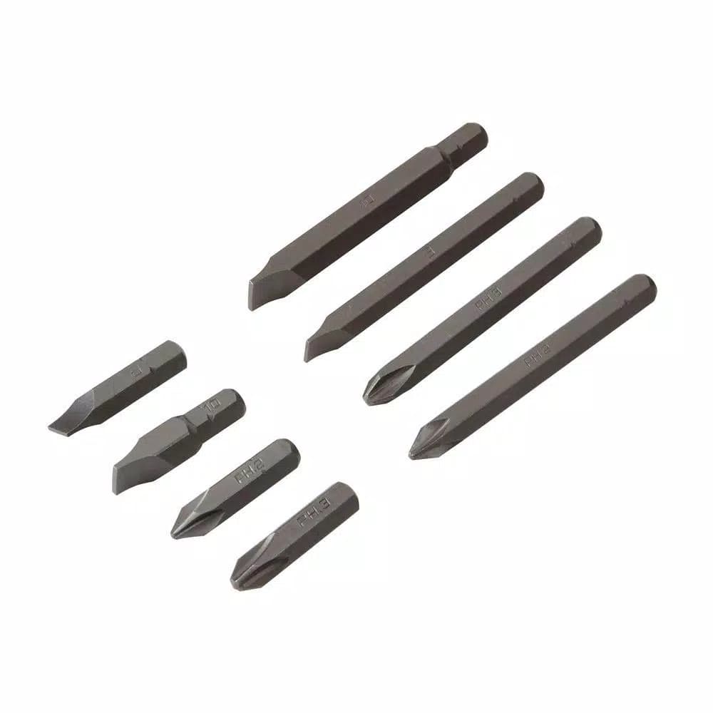 TEKTON 8-Piece Impact Screwdriver Bit Set, Chrome Vanadium Steel, 5/16 in. Hex Shank