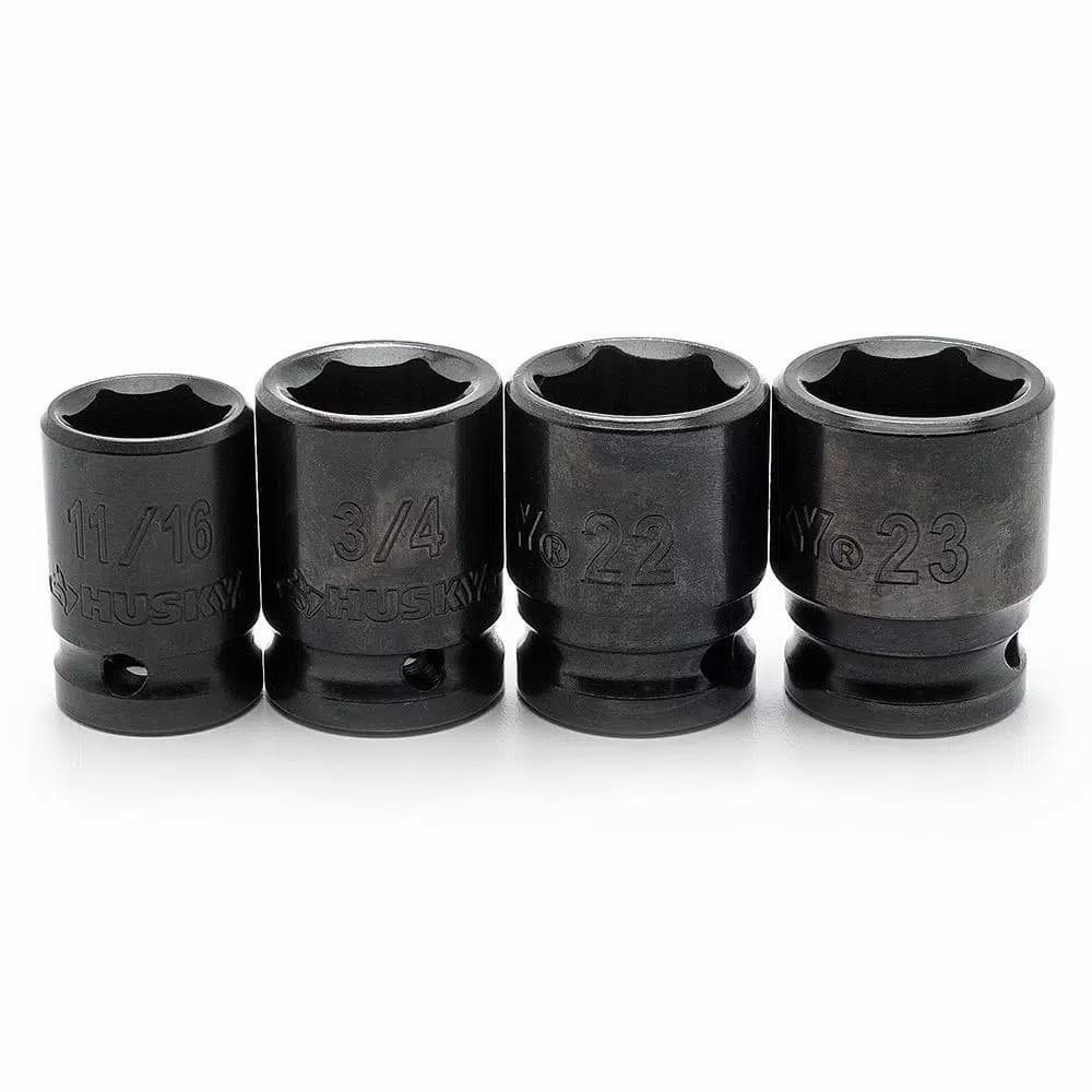 Husky 64-Piece 1/2 in. Drive SAE and Metric Impact Socket Set