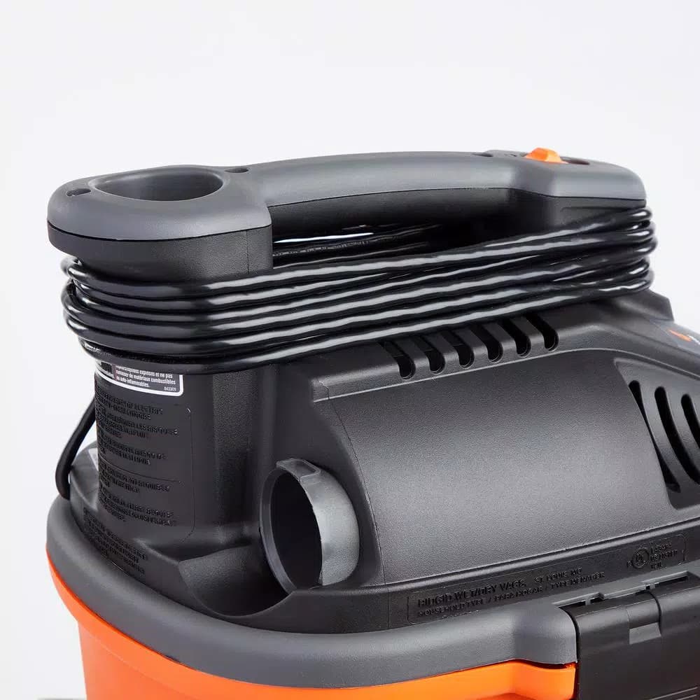 RIDGID 4 Gallon 5.0 Peak HP Portable Wet/Dry Shop Vacuum with Locking Hose and Car Nozzle