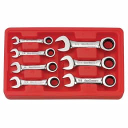 GearWrench 7-Piece SAE Stubby Combination Ratcheting Wrench Set thumbnail 1