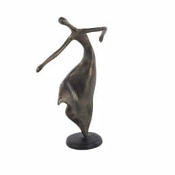 LITTON LANE 12 in. Female Dancer Polystone Sculpture with Distressed Brass Finish thumbnail 6