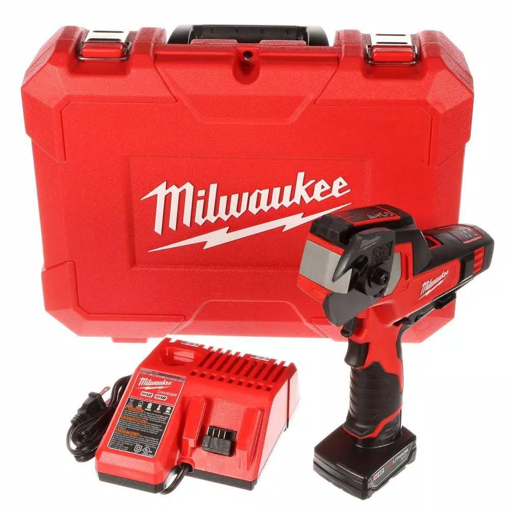 Milwaukee M12 12V Lithium-Ion Cordless 600 MCM Cable Cutter Kit with 3.0Ah Battery, Charger & Case