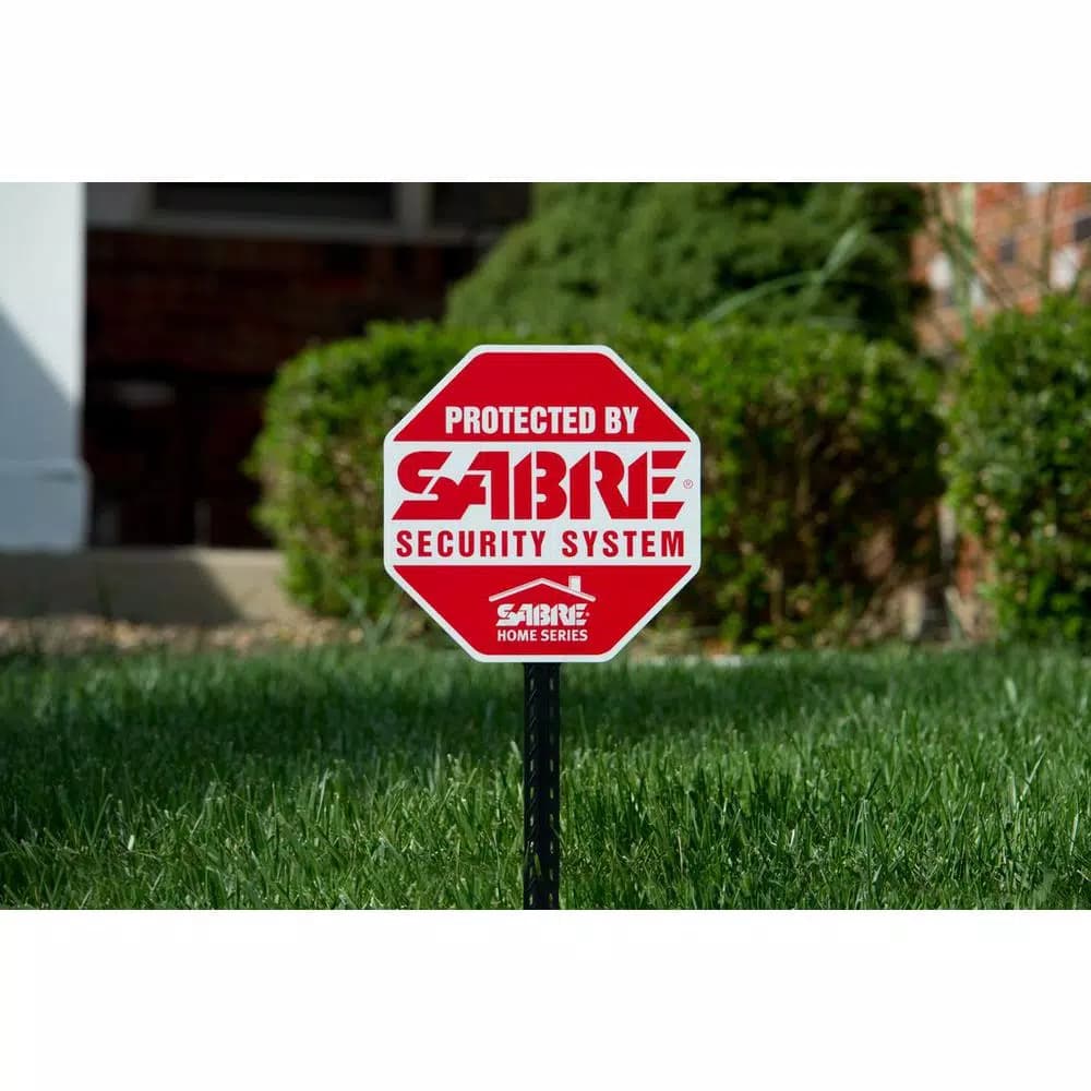 SABRE Home Security Yard Sign and Window Decal Set - Red Deterrent Signage