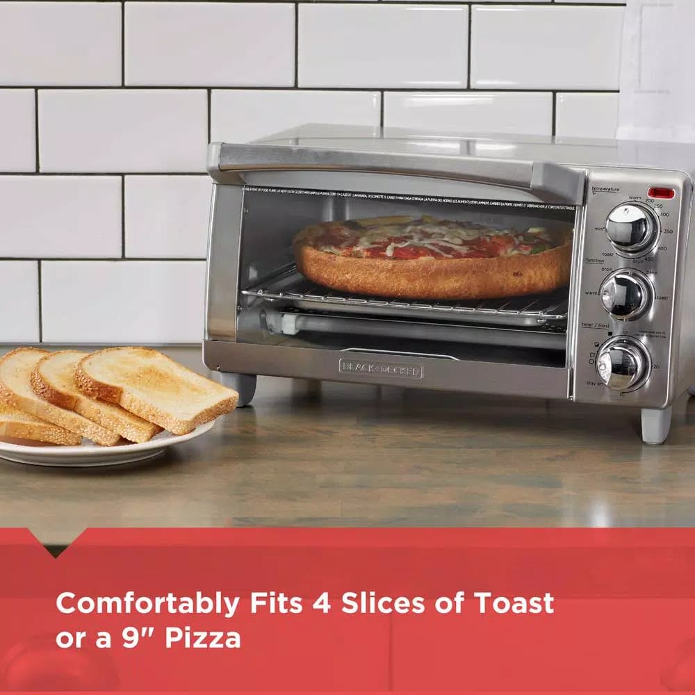 BLACK+DECKER Black + Decker 4-Slice Stainless Steel Convection Toaster Oven