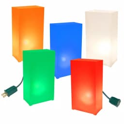 LUMABASE Multi-Color Electric Luminaria Kit - Set of 10 Weather Resistant Outdoor Lanterns thumbnail 1