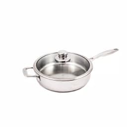 Swiss Diamond Premium Clad 4.2 qt. Stainless Steel Saute Pan with Glass Lid thumbnail 1