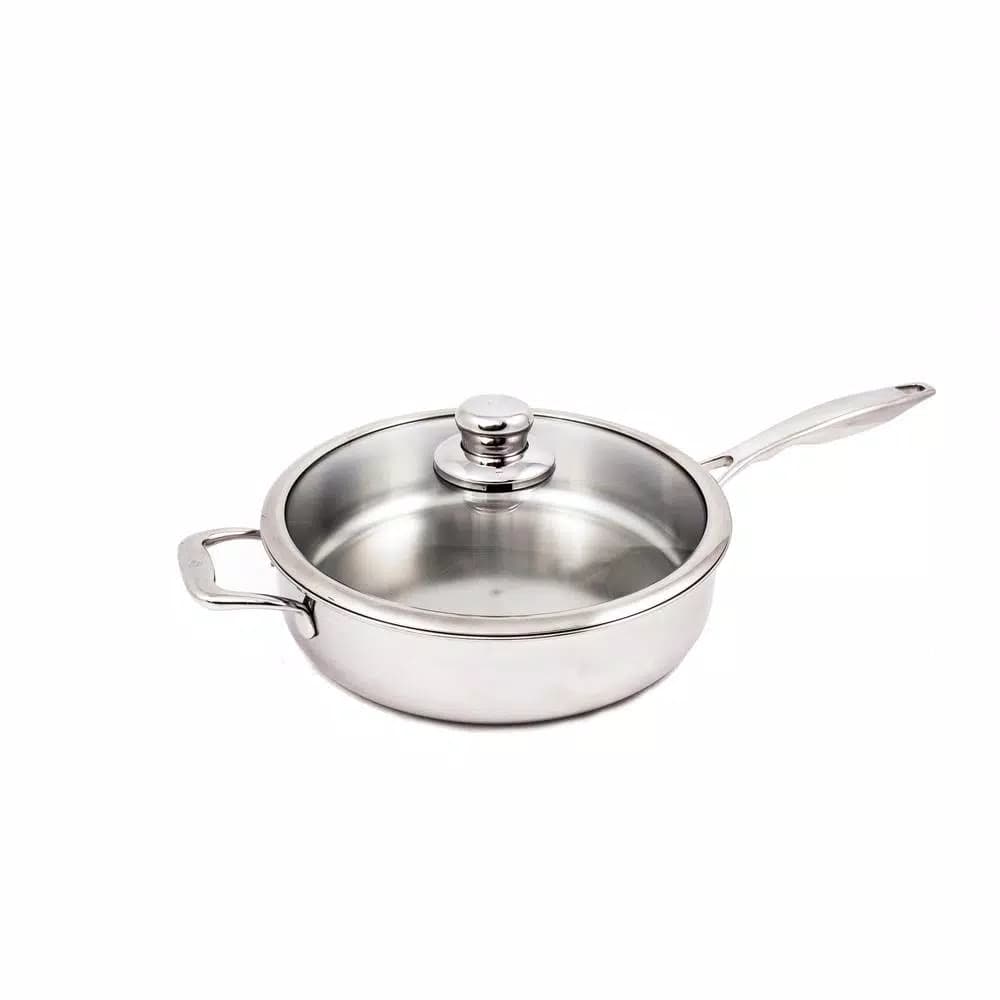 Swiss Diamond Premium Clad 4.2 qt. Stainless Steel Saute Pan with Glass Lid