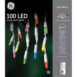 GE Color Effects 100-Light LED Icicle Light Set with Remote Control, 6.3 ft. Lighted Length thumbnail 1