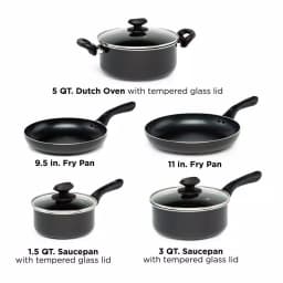 Ecolution Artistry 8-Piece Aluminum Nonstick Cookware Set, Slate thumbnail 2
