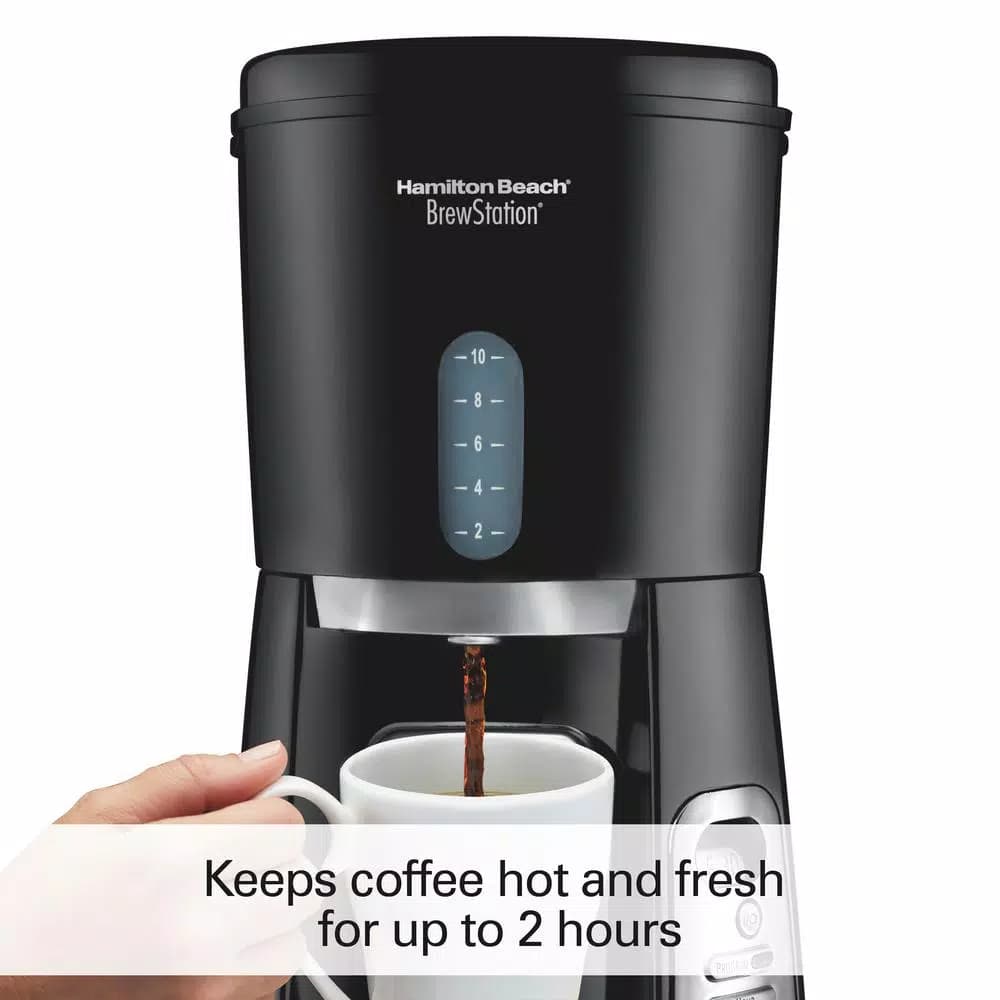 Hamilton Beach BrewStation 10-Cup Drip Coffee Maker with Internal Tank, Black