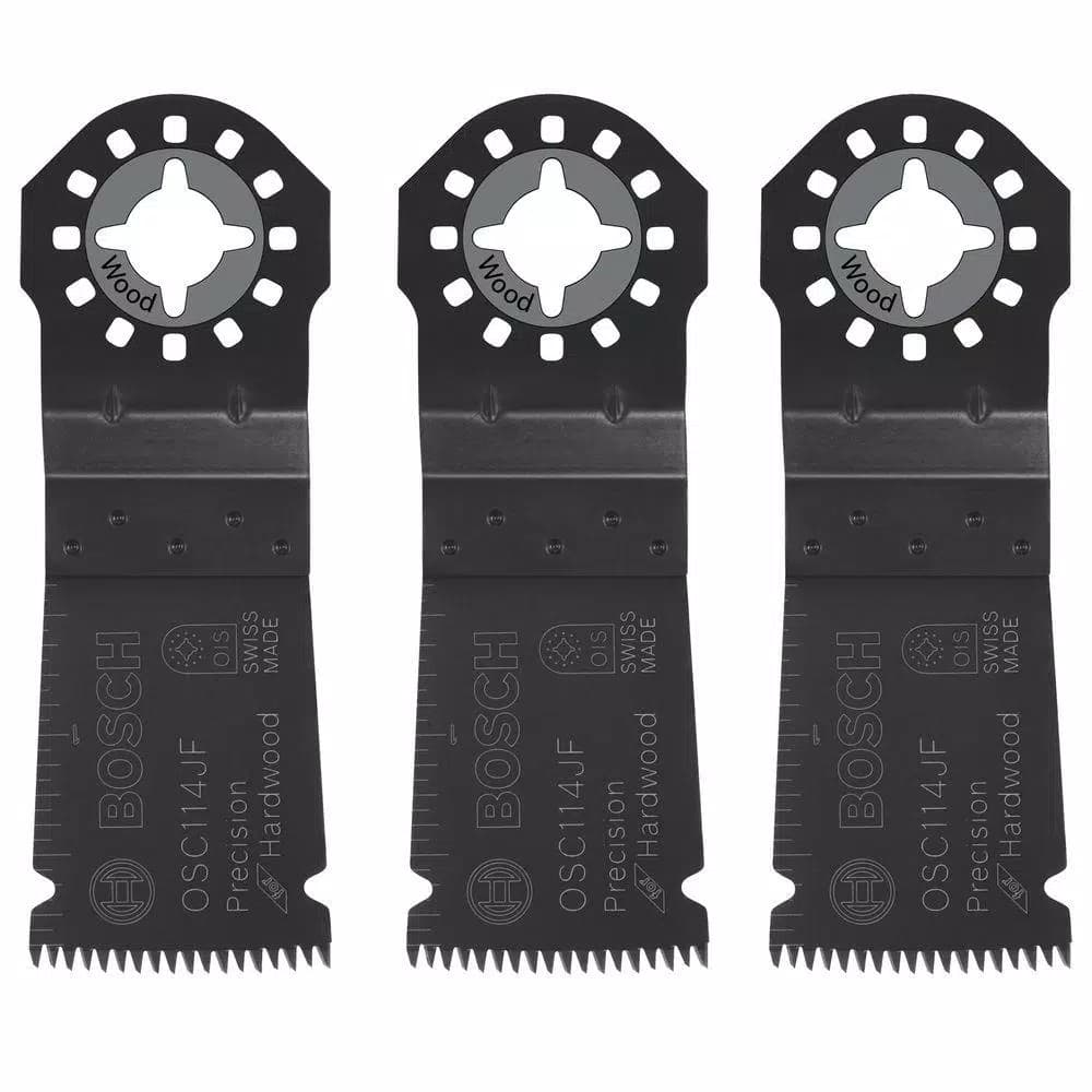 Bosch 1-1/4 in. Bi-Metal Precision Japanese Tooth Oscillating Tool Blades for Hardwood, 3-Pack