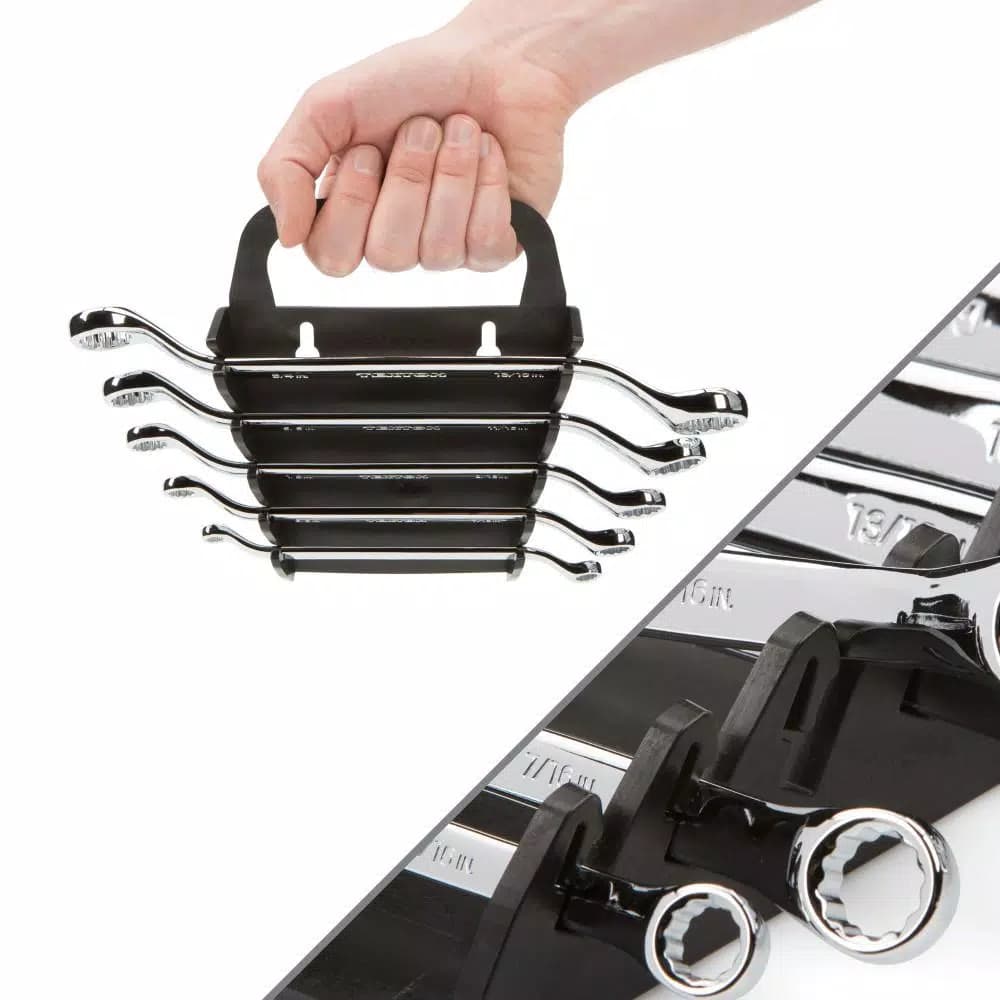 TEKTON 5-Piece 45° Offset Box End Wrench Set, SAE
