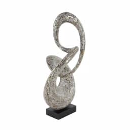 LITTON LANE Abstract Polystone Loop Sculpture with Mother of Pearl Capiz Shell Inlay thumbnail 2