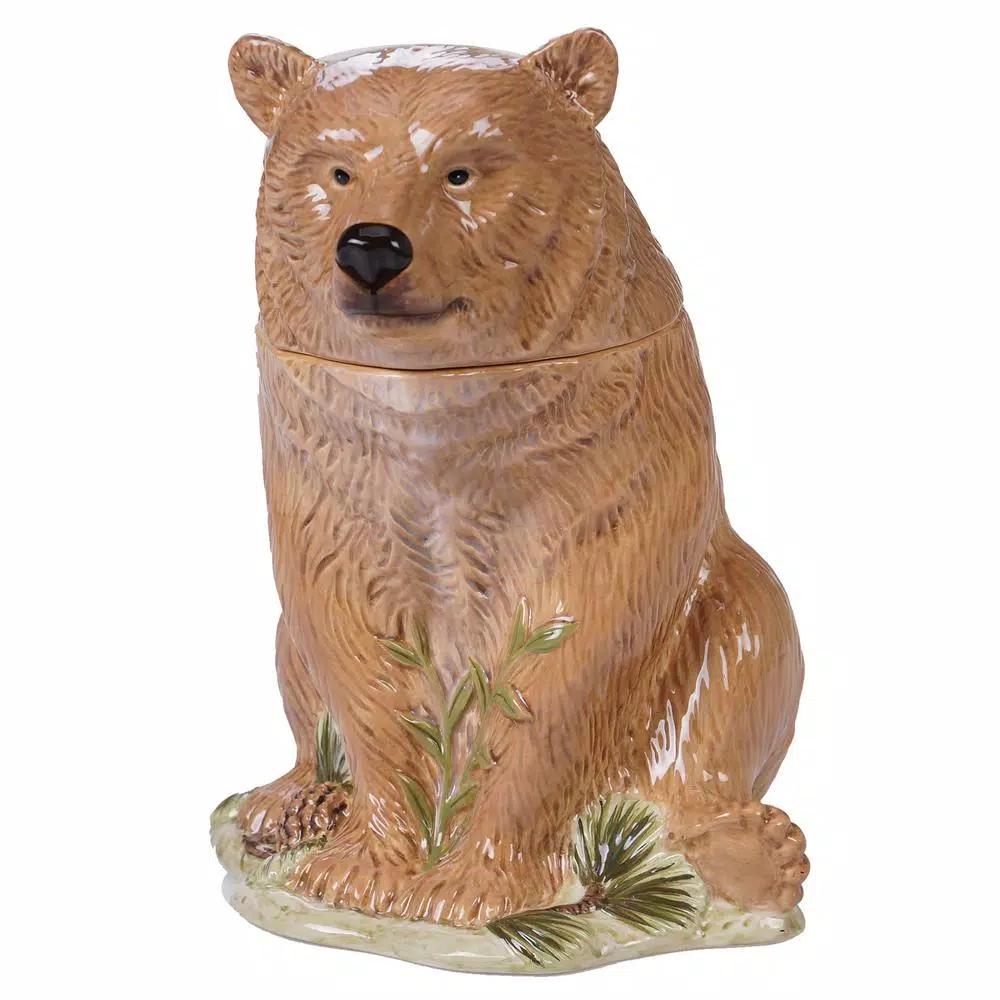 Certified International Mountain Retreat 3-D Bear Ceramic Cookie Jar, 11.75 in.