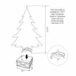 Glitzhome 22.09 in. Washed White Wooden Tree Collar - Rustic Farmhouse Christmas Tree Box thumbnail 3