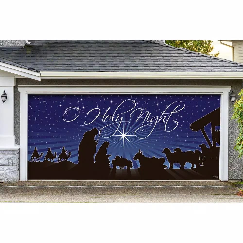 My Door Decor Nativity O'Holy Night 7 ft. x 16 ft. Christmas Garage Door Mural