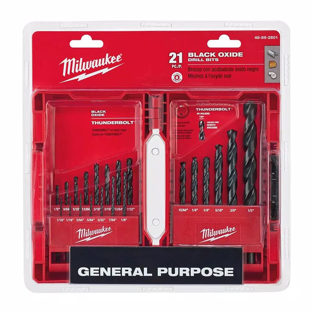 Milwaukee Thunderbolt 21-Piece Black Oxide Twist Drill Bit Set