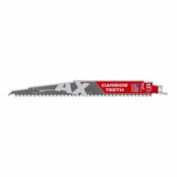 Milwaukee 9 in. Carbide Teeth Reciprocating Saw Blade, 5 TPI for Nail-Embedded Wood Demolition thumbnail 1