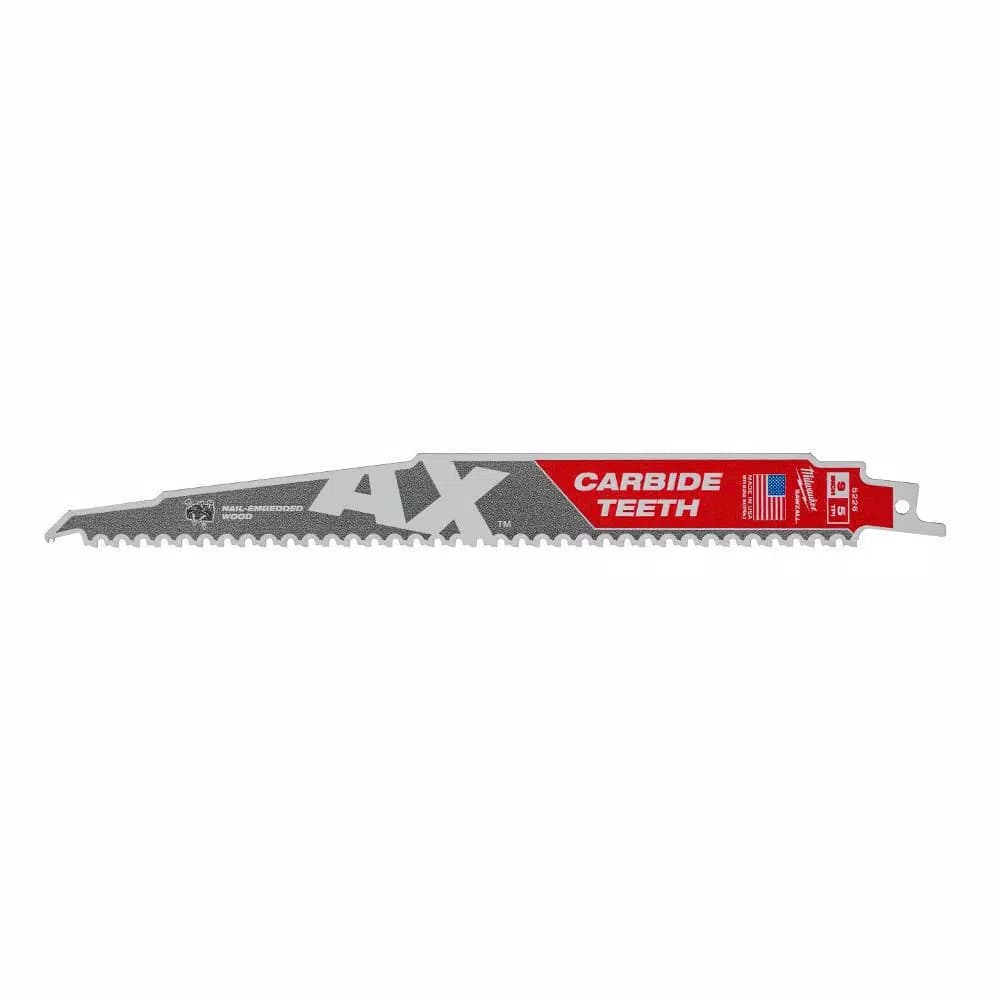 Milwaukee 9 in. Carbide Teeth Reciprocating Saw Blade, 5 TPI for Nail-Embedded Wood Demolition