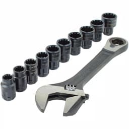 Crescent 11-Piece 3/8 in. Drive Pass-Thru Adjustable Wrench Set with Universal Sockets thumbnail 11