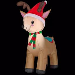 Home Accents Holiday 3.5 ft. Pre-Lit Airblown Inflatable Reindeer with LED Lights, Outdoor Holiday Decoration thumbnail 6