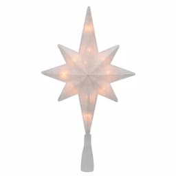 Northlight Frosted Bethlehem Star Christmas Tree Topper with Gold Scrolling Design and Clear Mini Lights thumbnail 2