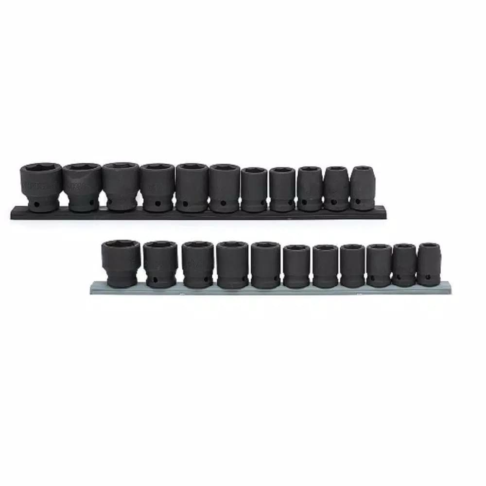 Husky 22-Piece 1/2 in. Drive SAE and Metric Impact Socket Set