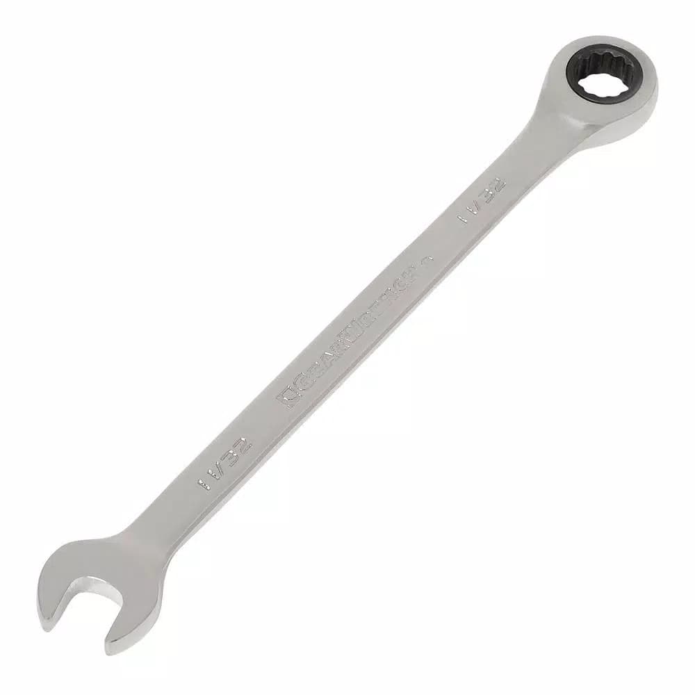 GEARWRENCH 11/32 in. Combination Ratcheting Wrench, 12-Point Steel, Full Polish