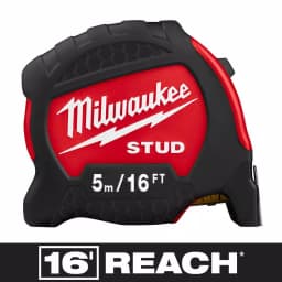Milwaukee Gen II STUD Tape Measure, 16 ft. Reach, 1.3 in. Wide, EXO360 Blade Technology thumbnail 1