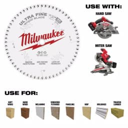 Milwaukee 7-1/4 in. 60-Tooth Ultra Fine Finish Circular Saw Blade thumbnail 8