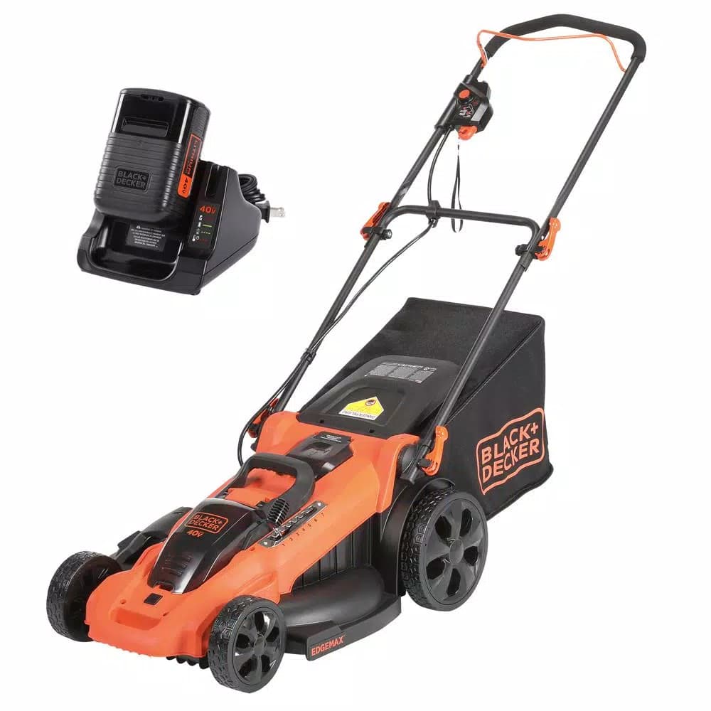BLACK+DECKER 20 in. 40V MAX Cordless Walk Behind Push Lawn Mower with (2) 2.5 Ah Batteries and Charger