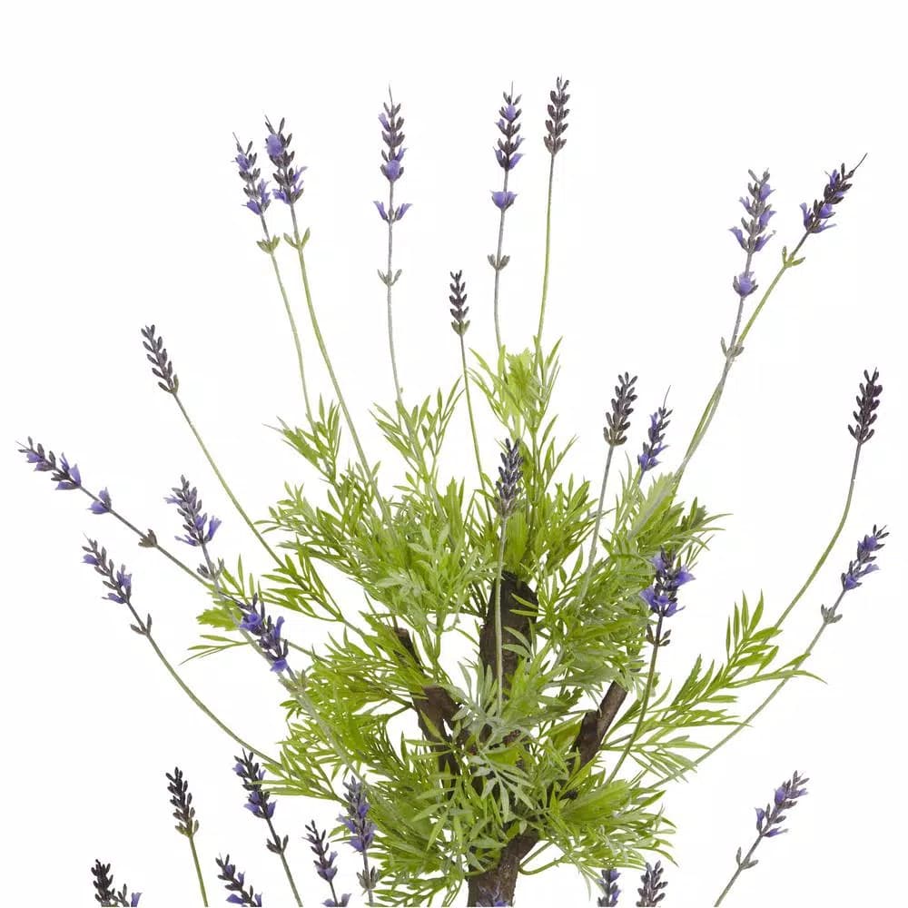 Nearly Natural 48 Inch Artificial Lavender Topiary Tree with Black Planter