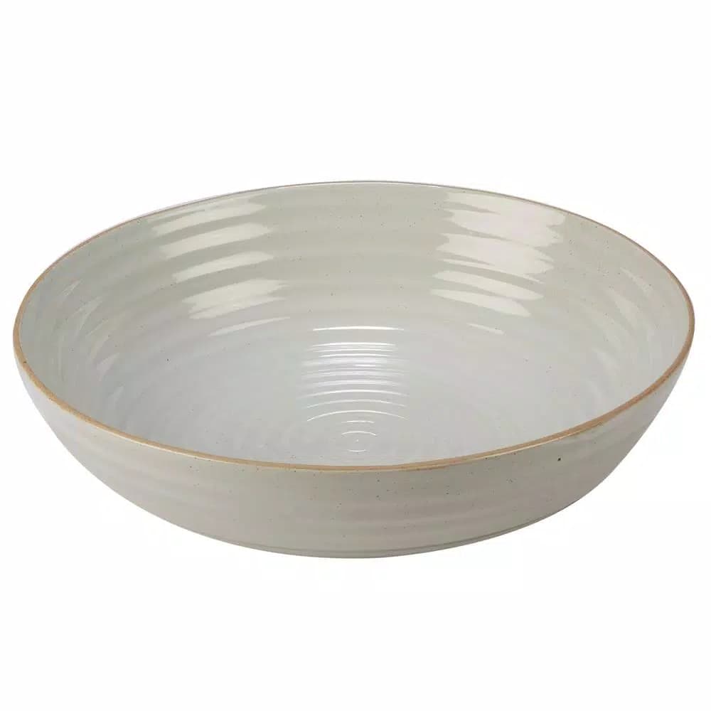 Certified International Karidesign Artisan Stoneware Serving Bowl, 13 in. Multi-Colored Cream & Beige