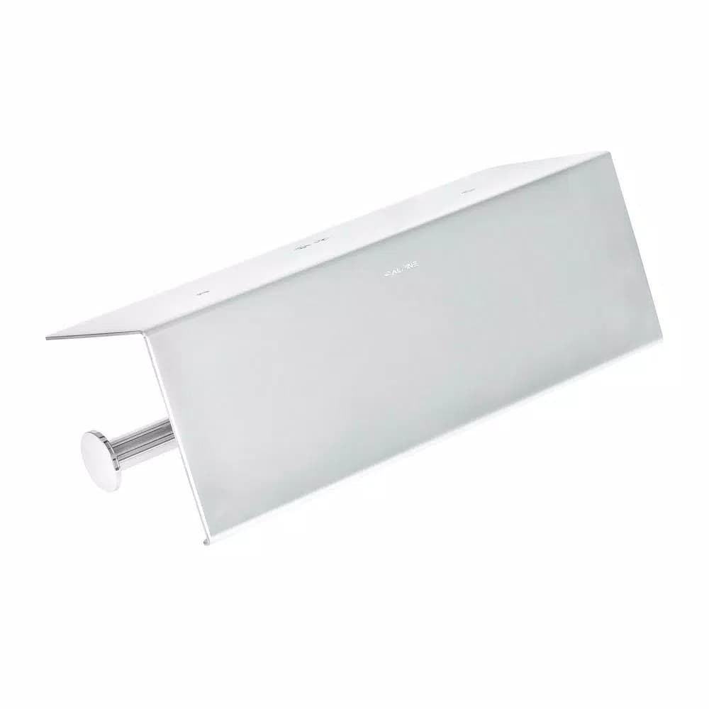Alpine Industries Double Post Toilet Paper Holder with Storage Shelf, Chrome Finish