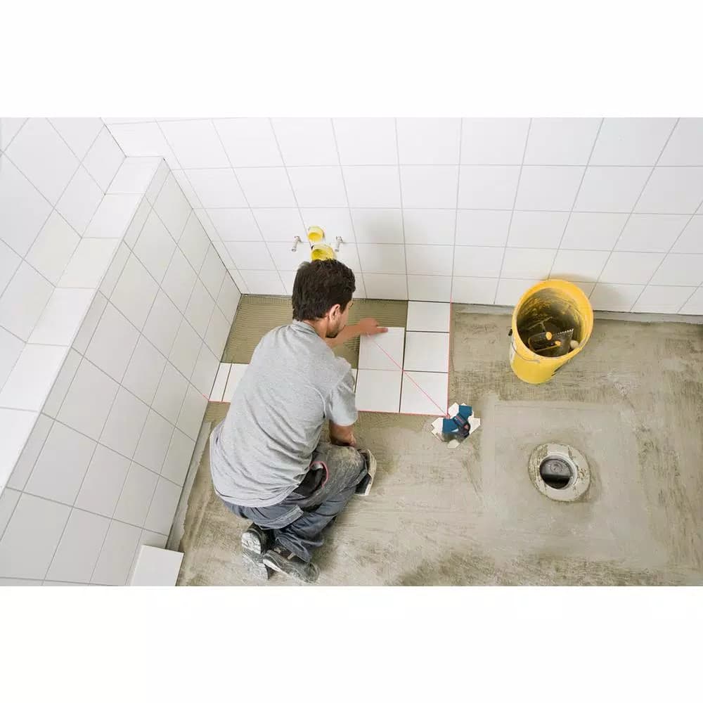 Bosch GTL3 Tile and Square Layout Laser Level, 3-Beam Red Laser