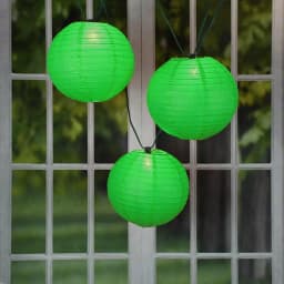 LUMABASE 10 in. 10-Light Green Paper Lantern String Lights, 30 ft. Cord thumbnail 2