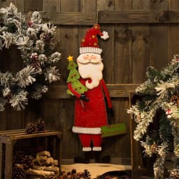 Glitzhome 36 in. Iron Santa Yard Stake - Versatile Holiday Outdoor & Indoor Decor thumbnail 7