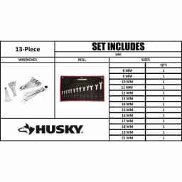 Husky 13-Piece Master Metric Flex Head Ratcheting Wrench Set thumbnail 6