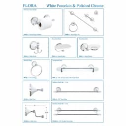 MODONA Flora 4-Piece Bathroom Accessories Set - White Porcelain & Polished Chrome thumbnail 7