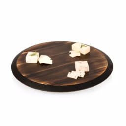 Picnic Time Acacia Wood Lazy Susan Rotating Serving Tray with 1" Chalkboard Rim thumbnail 3