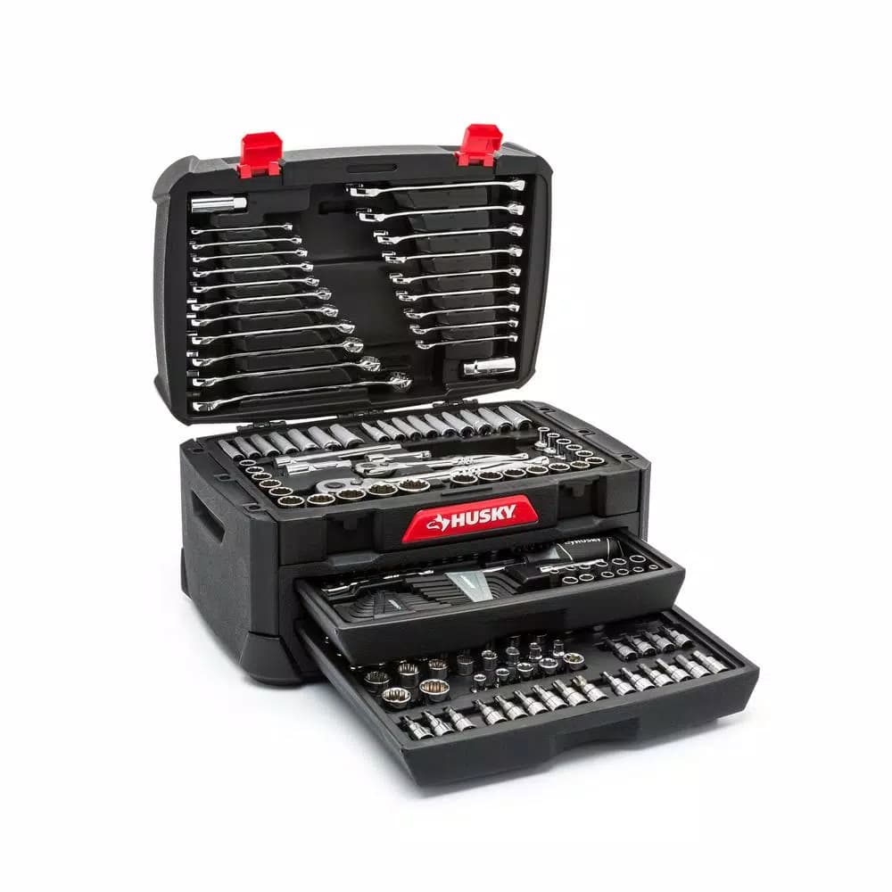 Husky 278-Piece Mechanics Tool Set with 1/4 in., 3/8 in., and 1/2 in. Drive Ratchets and Sockets