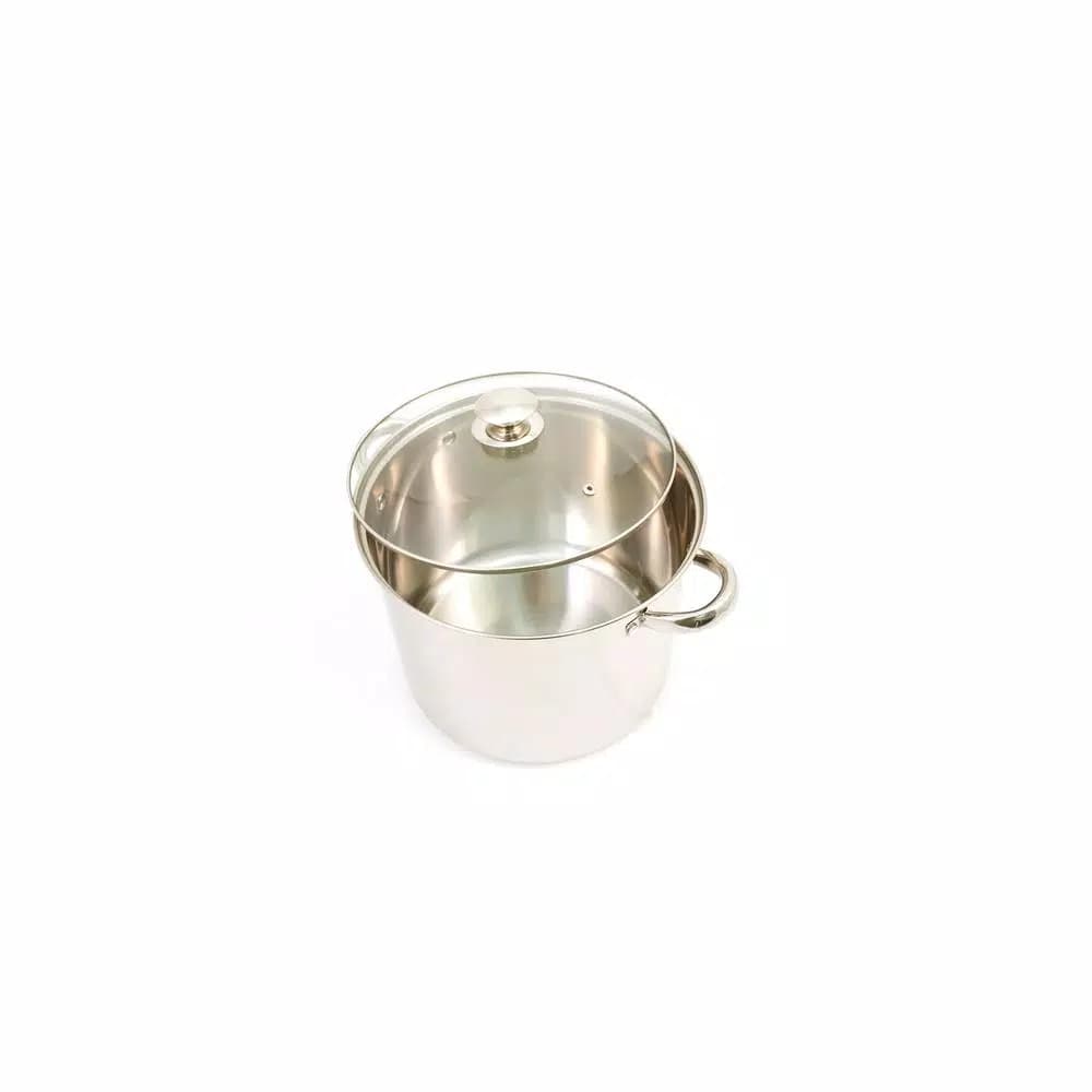 ExcelSteel 12 qt. Stainless Steel Stock Pot with Tempered Glass Lid