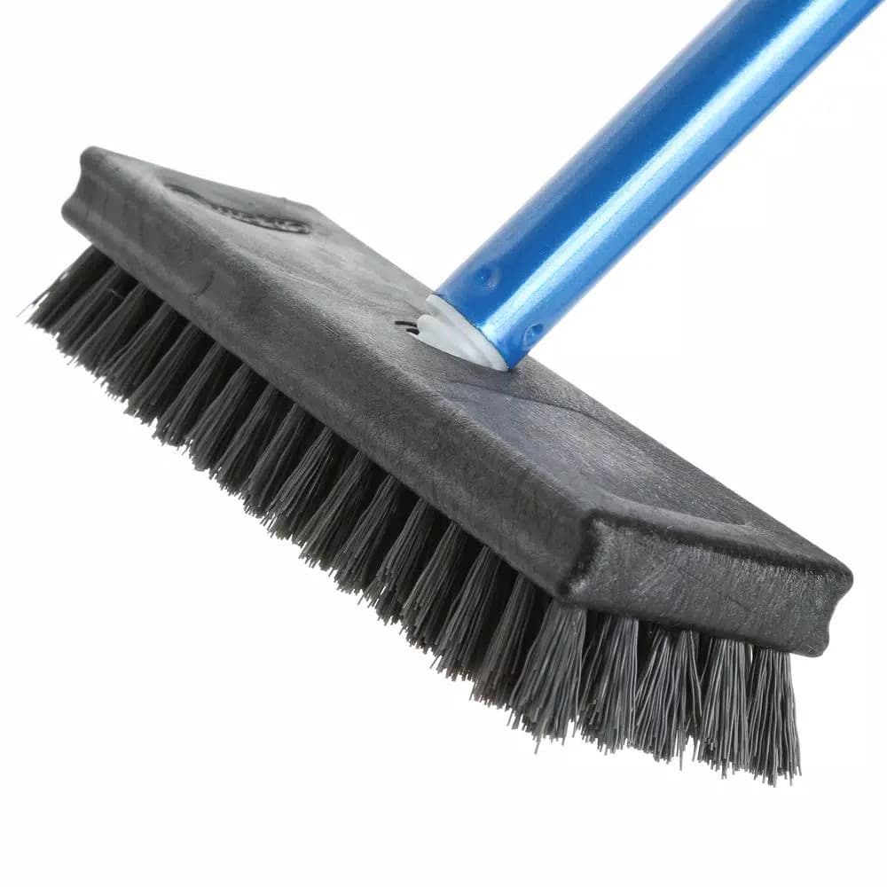 Quickie Professional Deck Scrub Brush with 48 in. Powder-Coated Steel Handle
