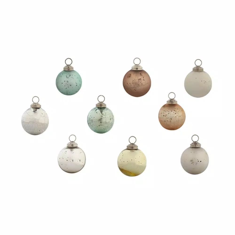 Evergreen Chic Round Mint Collection Christmas Ornaments, 2.5 in. Glass Ornament Set, 48-Pack