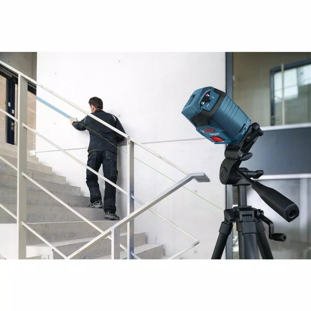 Bosch GLL 100 GX Green-Beam Self-Leveling Cross-Line Laser Level, 100 ft. (Factory Reconditioned)