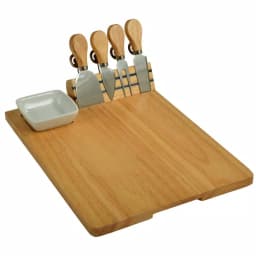 Unbranded Picnic at Ascot Windsor Hardwood Cheese Board Set with Ceramic Bowl, 4 Tools, and Markers thumbnail 1
