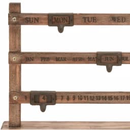 LITTON LANE Farmhouse Wood Fencepost Calendar, 22 in. x 14 in. Rustic Oak Finish with Iron Date Markers thumbnail 2