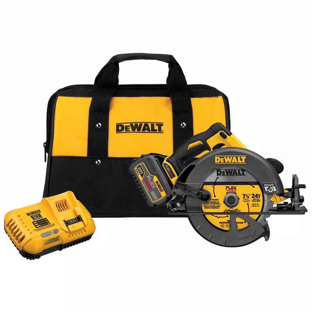 DEWALT 60V MAX FLEXVOLT 7-1/4 in. Brushless Circular Saw Combo Kit with 6.0Ah Battery & Bonus Recip Saw