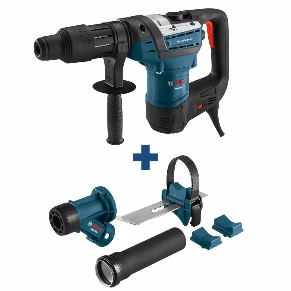 Bosch RH540M 12 Amp SDS-Max Corded Variable Speed Rotary Hammer Drill with HDC300 Dust Attachment