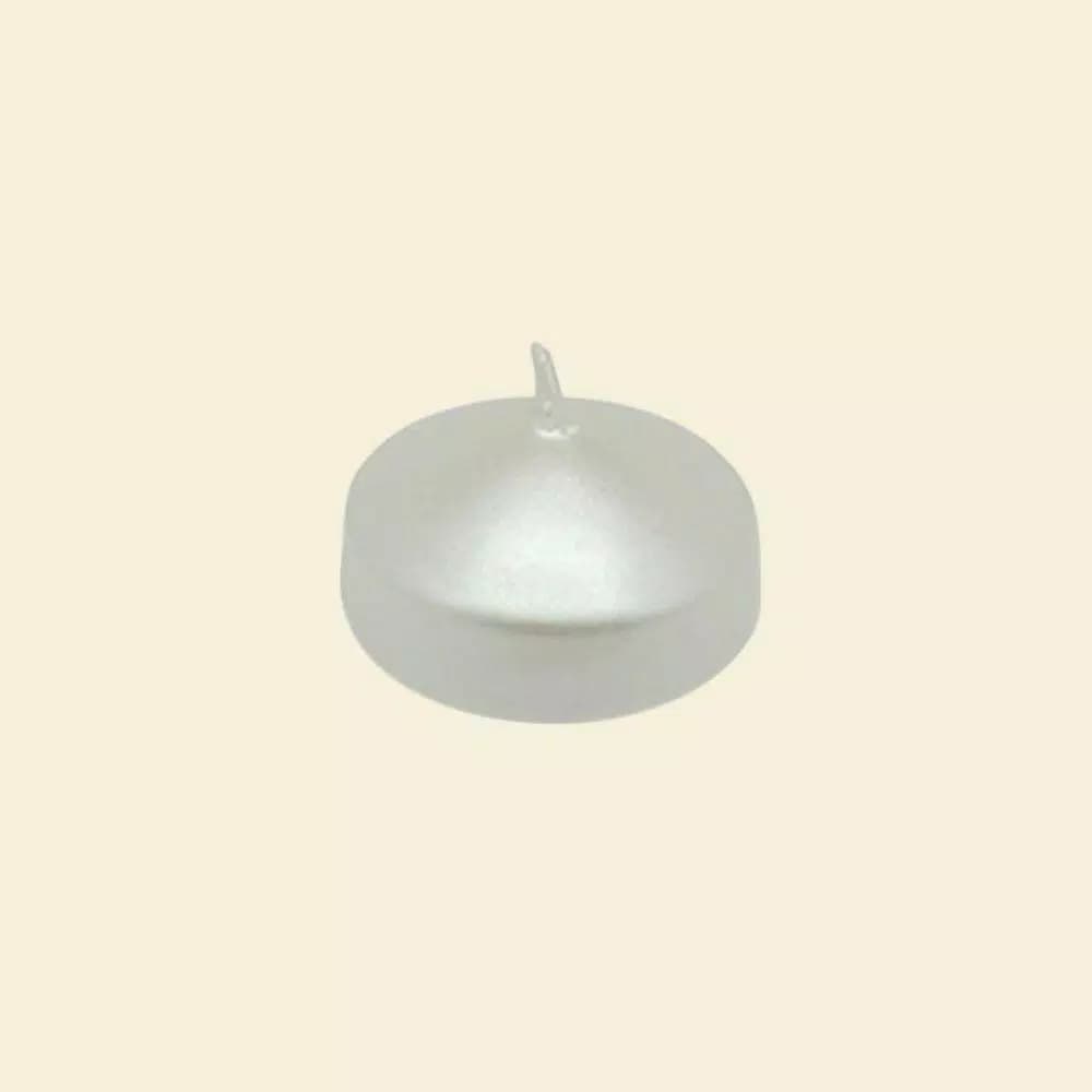 Zest Candle Pearl White Floating Candles, 1.75 in. Diameter (Box of 24)